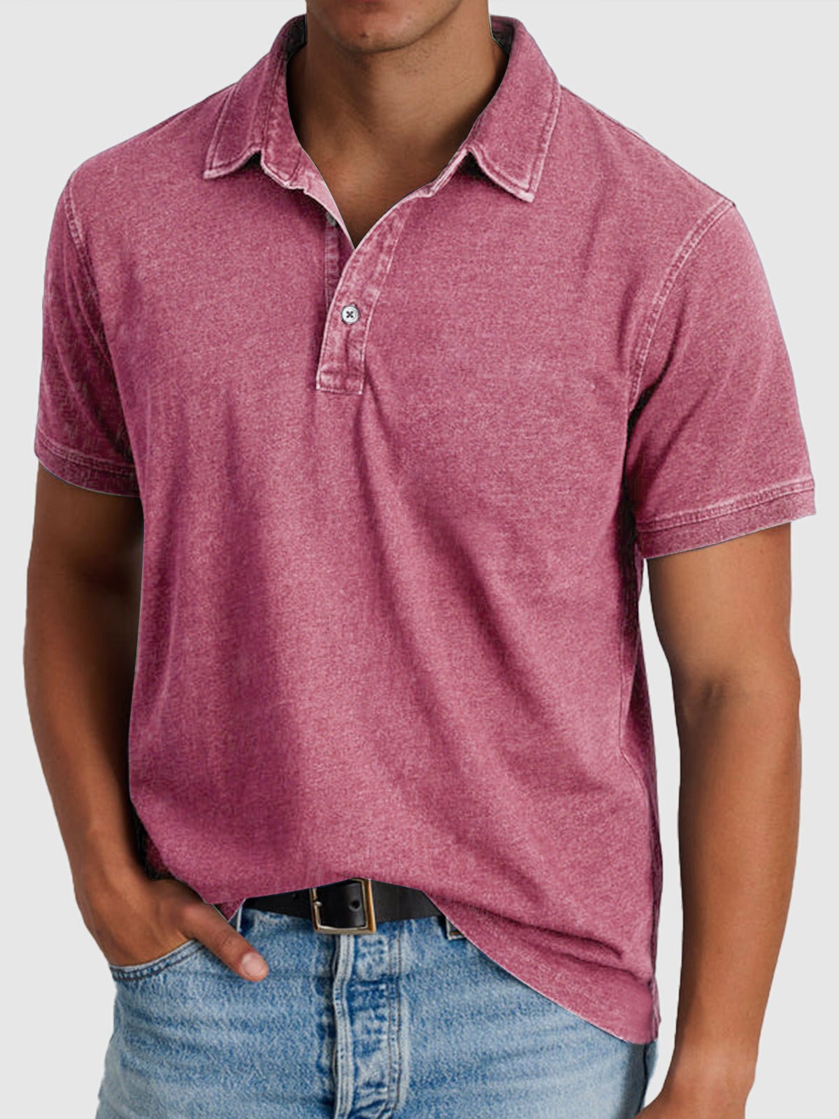 Oscar | Herrer Kortærmet Polo Shirt Denim-Bomuld Regular Fit