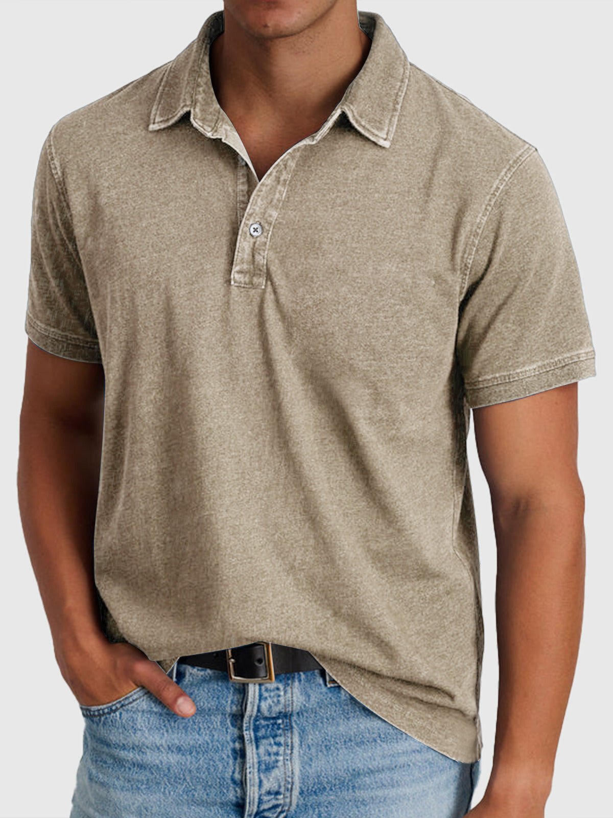 Oscar | Herrer Kortærmet Polo Shirt Denim-Bomuld Regular Fit