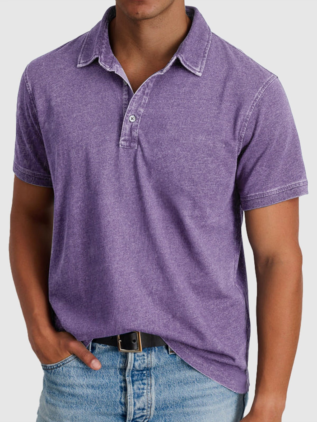 Oscar | Herrer Kortærmet Polo Shirt Denim-Bomuld Regular Fit