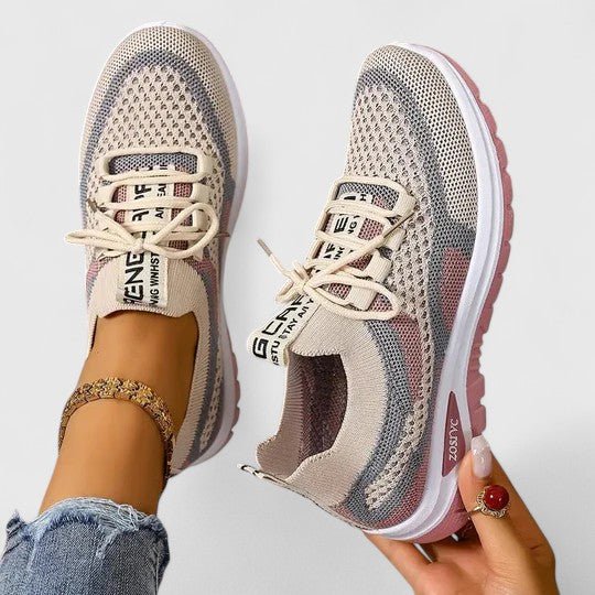 Ida | Kvinders Ortopædiske Snøre-Sneakers med Åndbart Mesh-Overdel