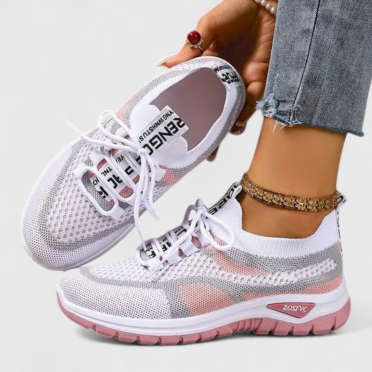 Ida | Kvinders Ortopædiske Snøre-Sneakers med Åndbart Mesh-Overdel