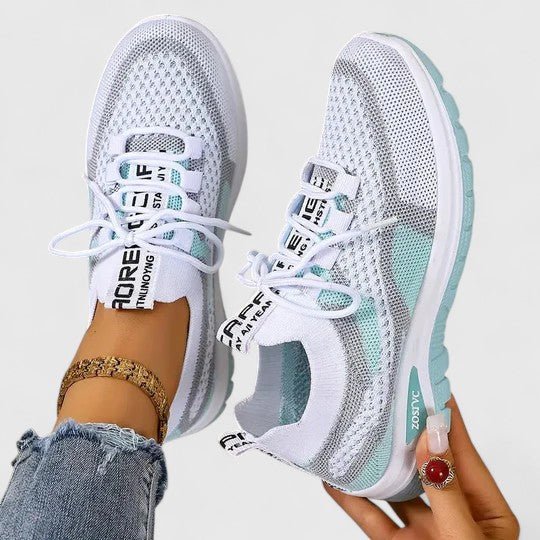 Ida | Kvinders Ortopædiske Snøre-Sneakers med Åndbart Mesh-Overdel