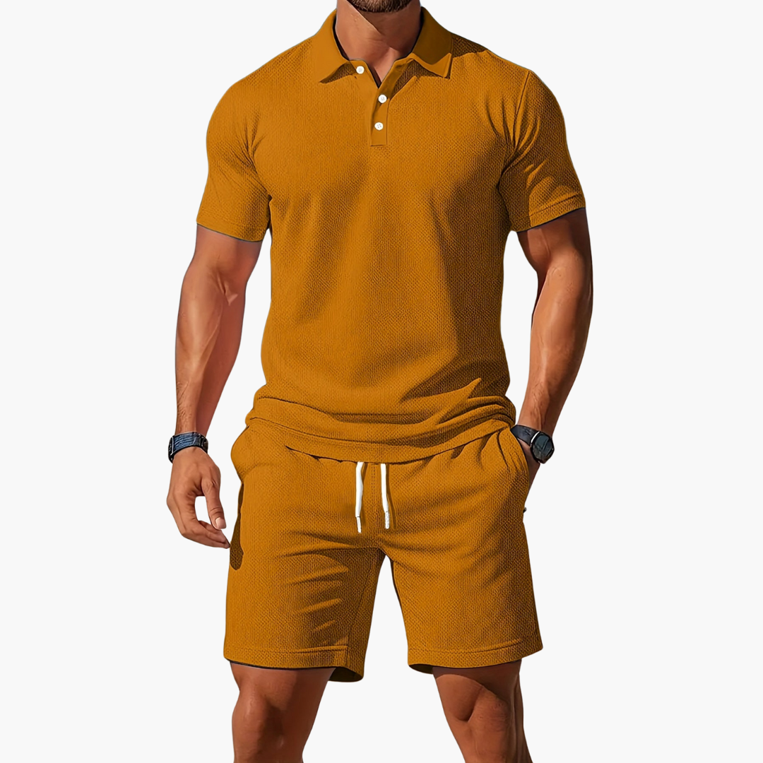 Anton | Herre Polo Og Shorts Casual Sæt