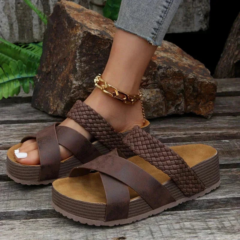 Henriette | Dame Ortopædiske Platform Slide Sandaler