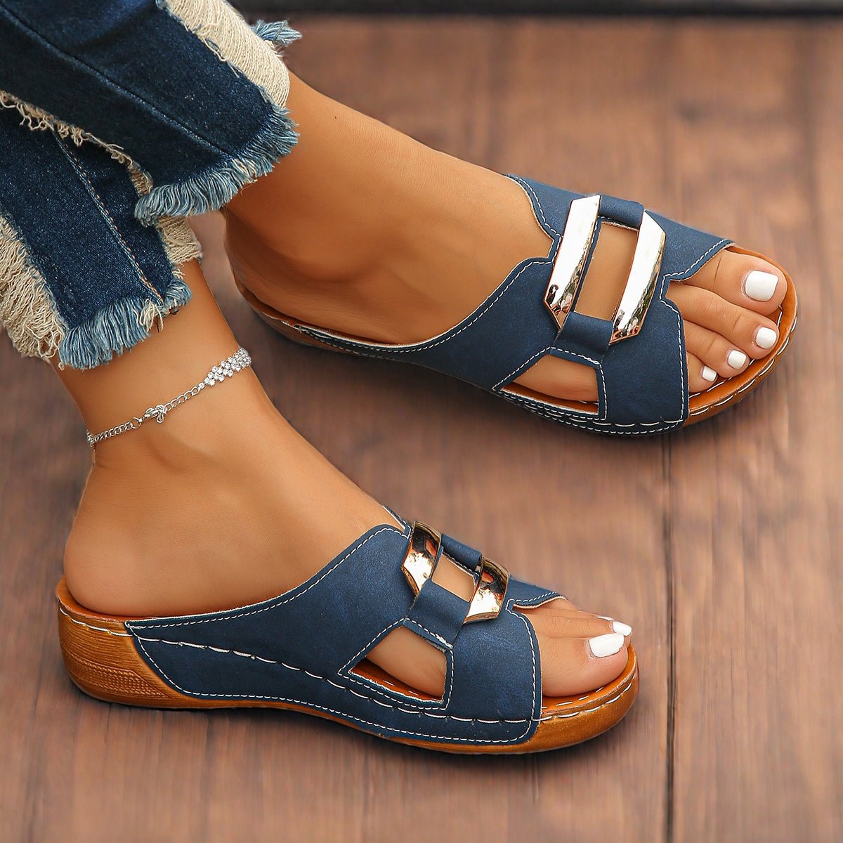 Freja | Orthopædiske Sandaler Slip-On Platform Spænde