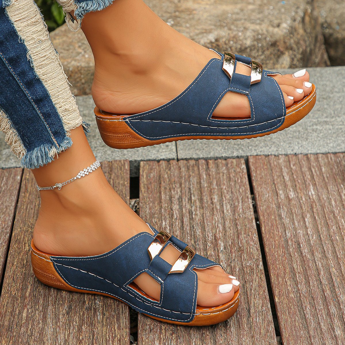 Freja | Orthopædiske Sandaler Slip-On Platform Spænde
