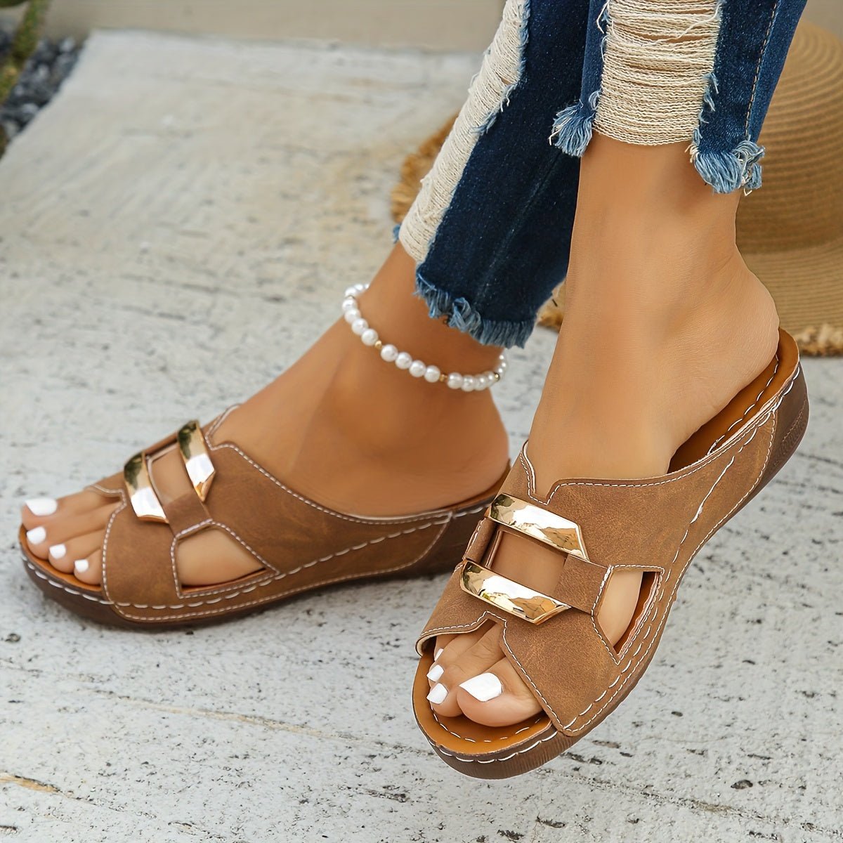 Freja | Orthopædiske Sandaler Slip-On Platform Spænde