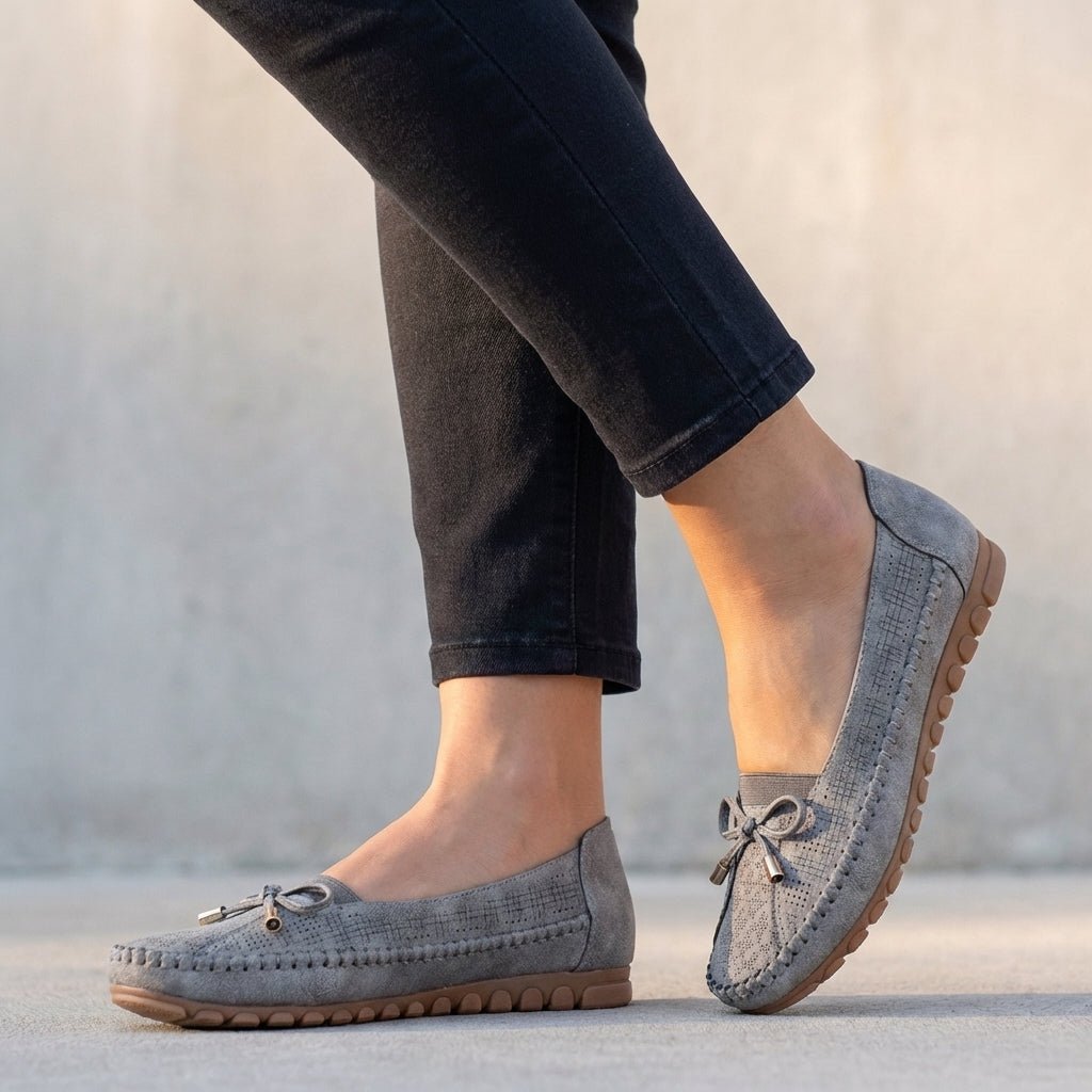 Agnes | Ortopædiske Loafers Perforeret Slip-On Komfort Sløjfe