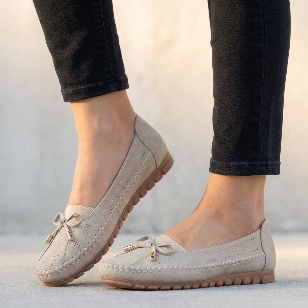 Agnes | Ortopædiske Loafers Perforeret Slip-On Komfort Sløjfe
