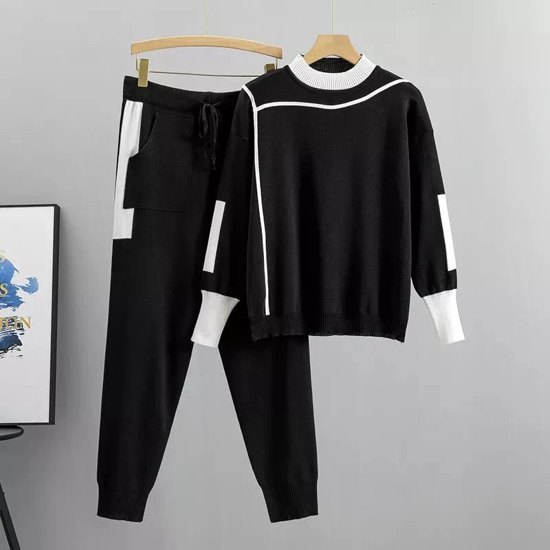 Emma | Plus Size Joggingdragt Dame Bordeaux Hvid Komfort Set