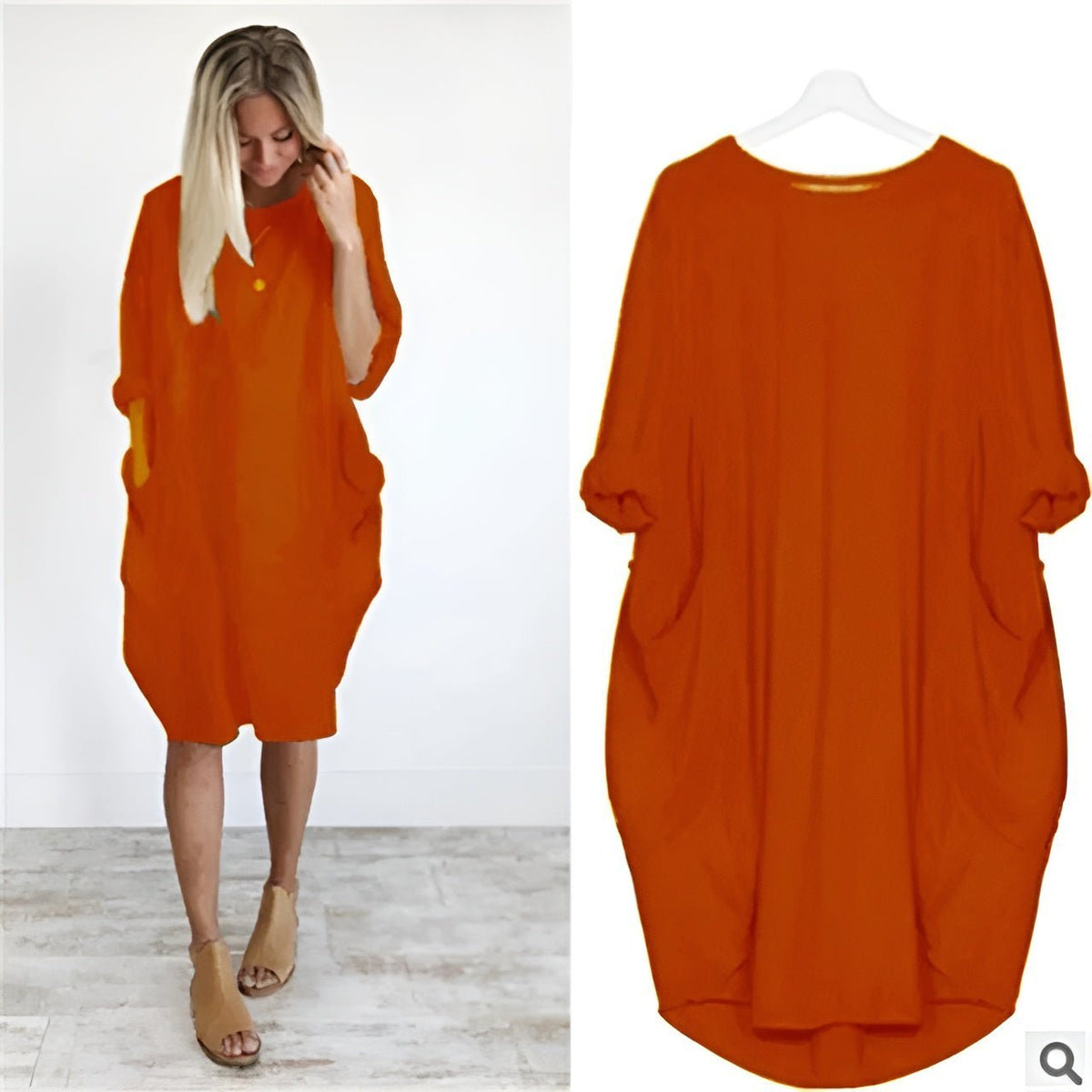 Astrid | Plus Size Kjole med Lommer Løs Pasform Elegant Stil