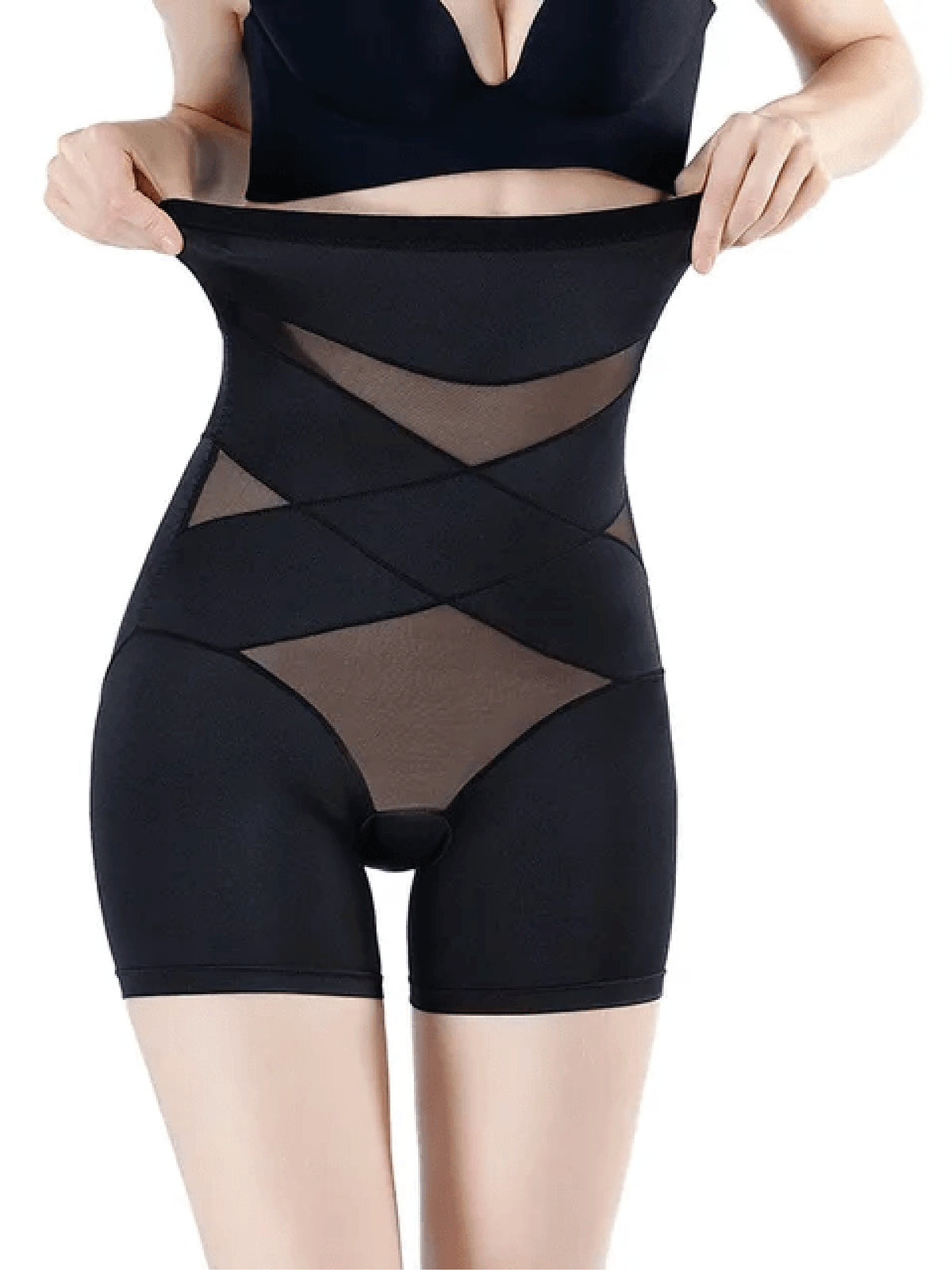 Maja | Plus Size Shapewear Shorts Høj Talje Mid-Lår Længde
